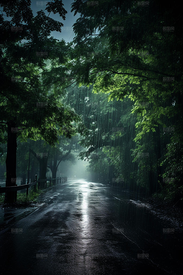 暴雨自然雨天摄影图