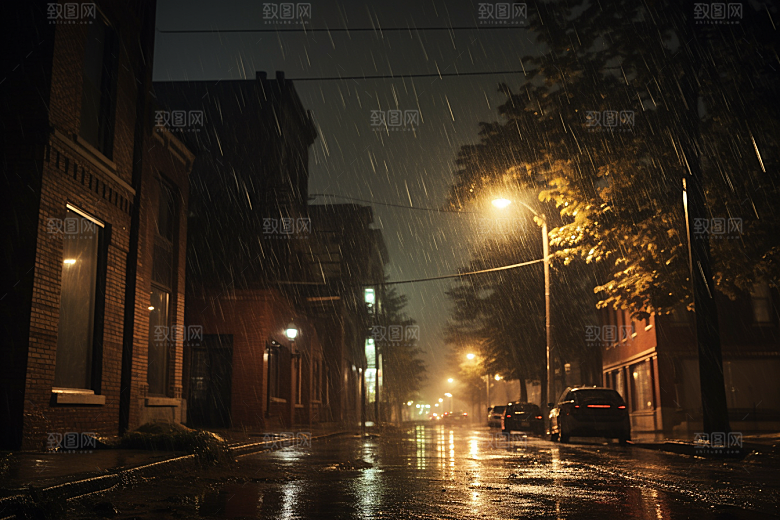 暴雨下雨安静摄影图