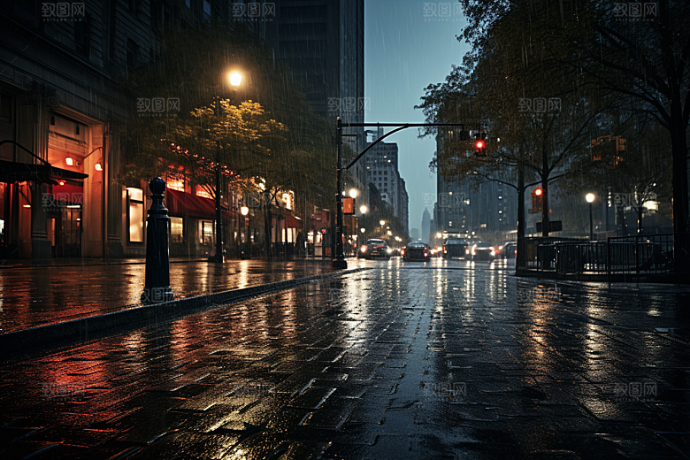暴雨安静室外摄影图