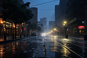 暴雨大雨雨夜摄影图