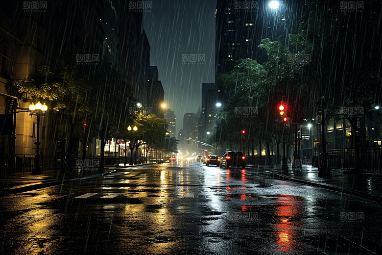 暴雨环境大雨摄影图