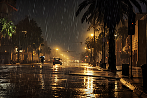 暴雨下雨环境摄影图