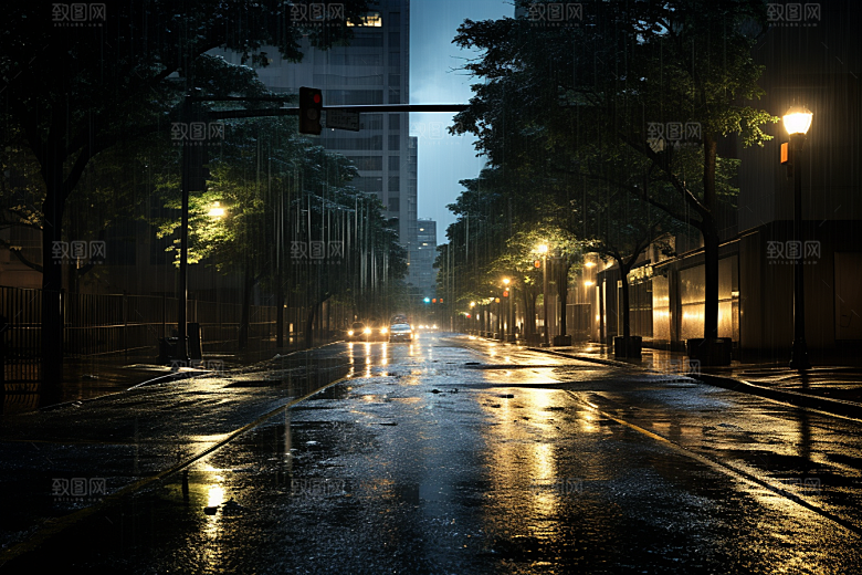 暴雨雨天户外摄影图