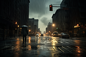 暴雨大雨自然摄影图