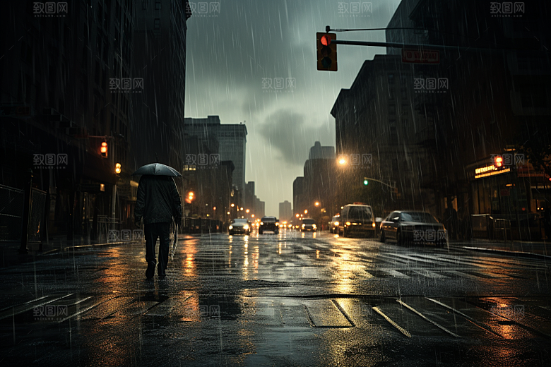 暴雨大雨自然摄影图