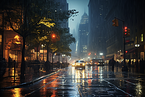 暴雨自然雨天摄影图