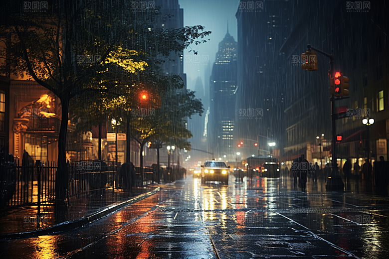 暴雨自然雨天摄影图