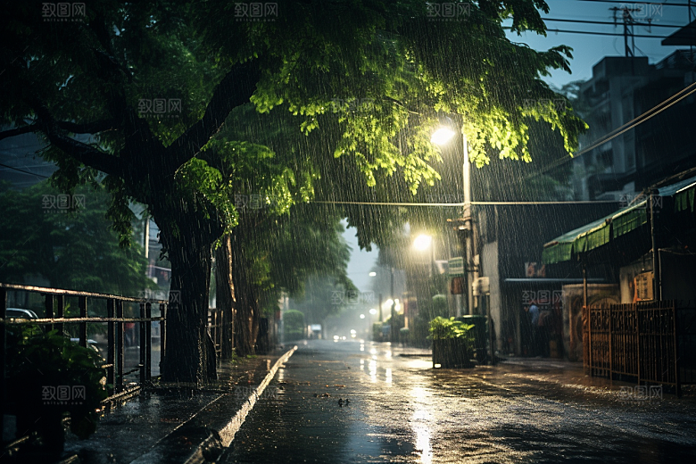 暴雨环境高清摄影图