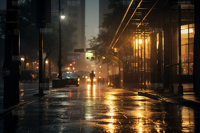暴雨雨天环境摄影图