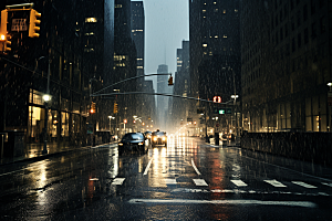 暴雨自然雨夜摄影图