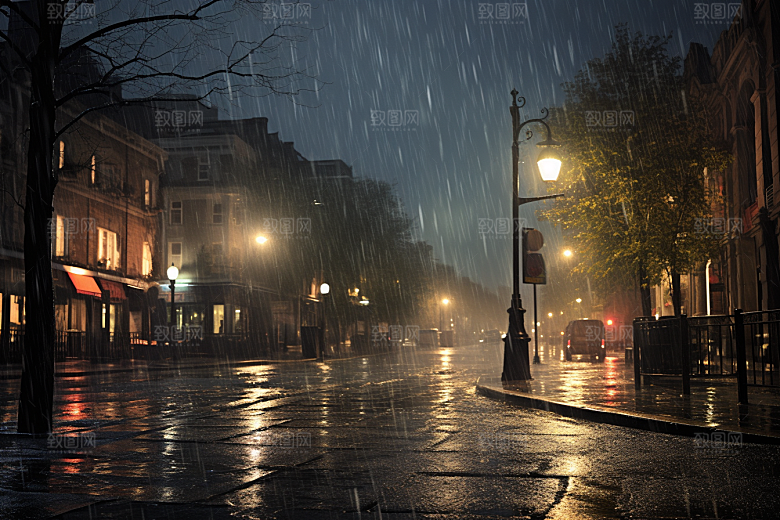 暴雨环境雨天摄影图