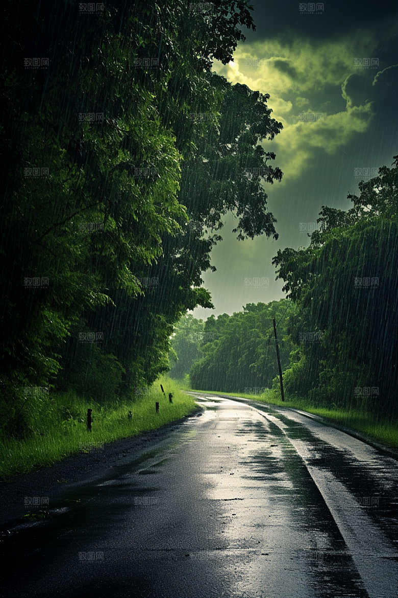 暴雨户外安静摄影图