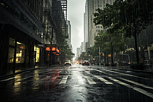 暴雨大雨室外摄影图