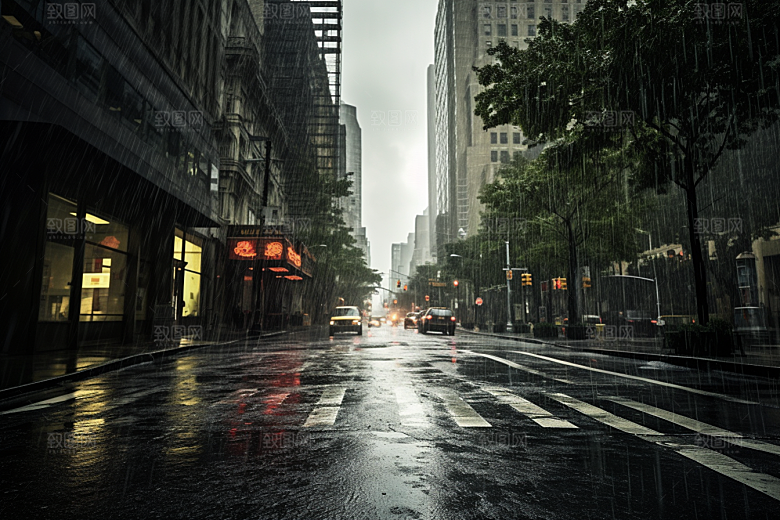暴雨大雨室外摄影图