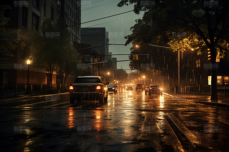 暴雨大雨雨天摄影图