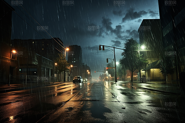 暴雨室外大雨摄影图