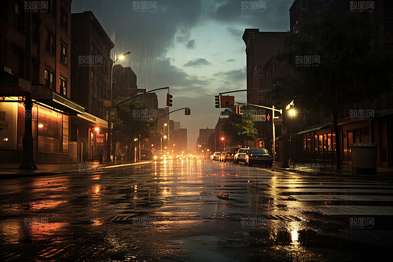 暴雨大雨自然摄影图
