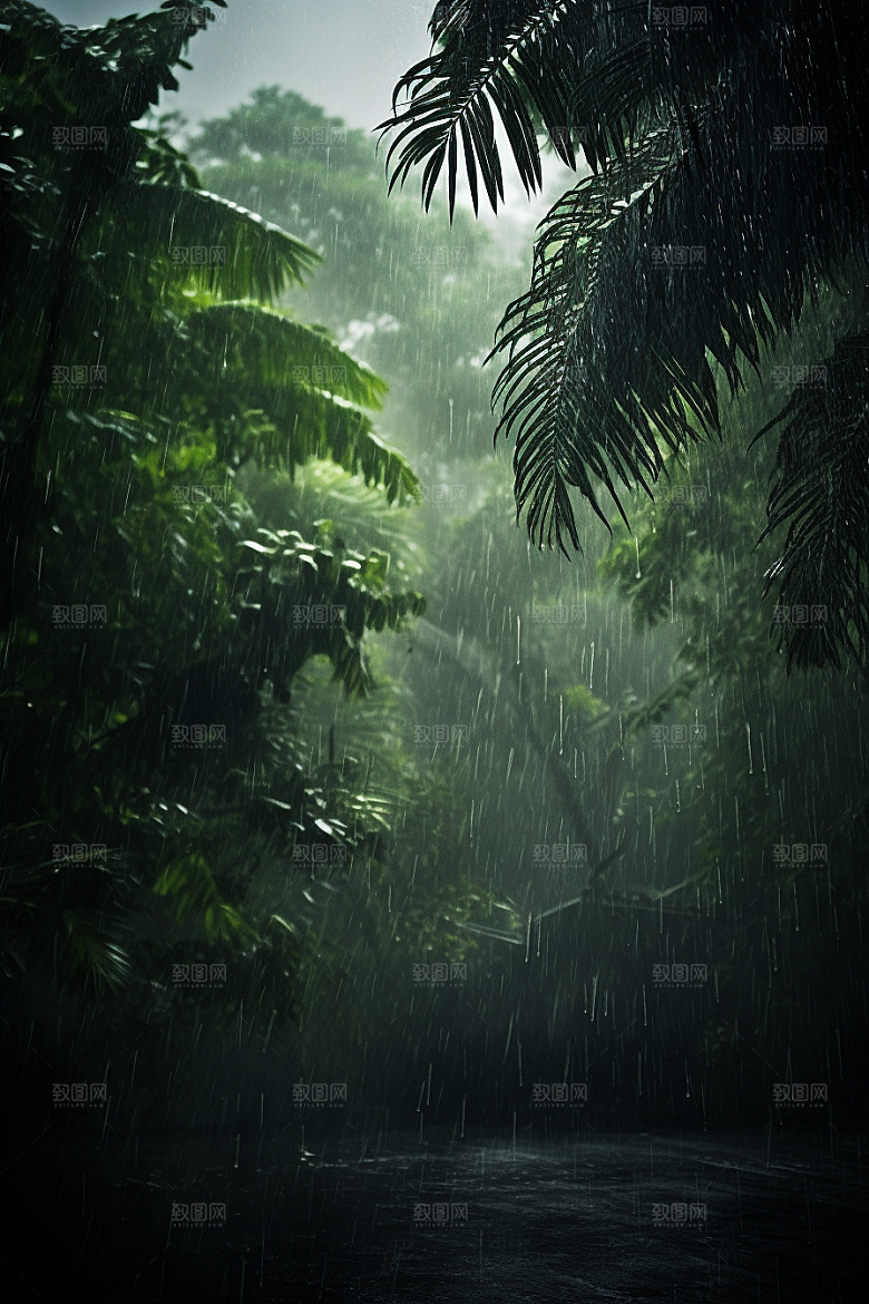 暴雨安静雨天摄影图