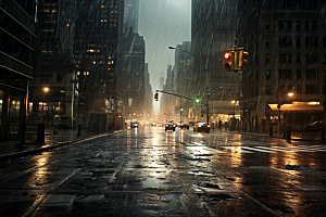 暴雨雨夜雨天摄影图