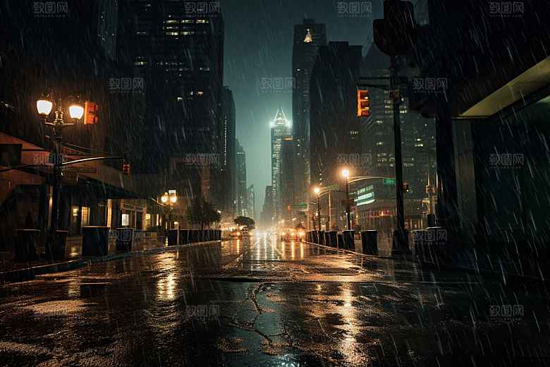 暴雨大雨下雨摄影图