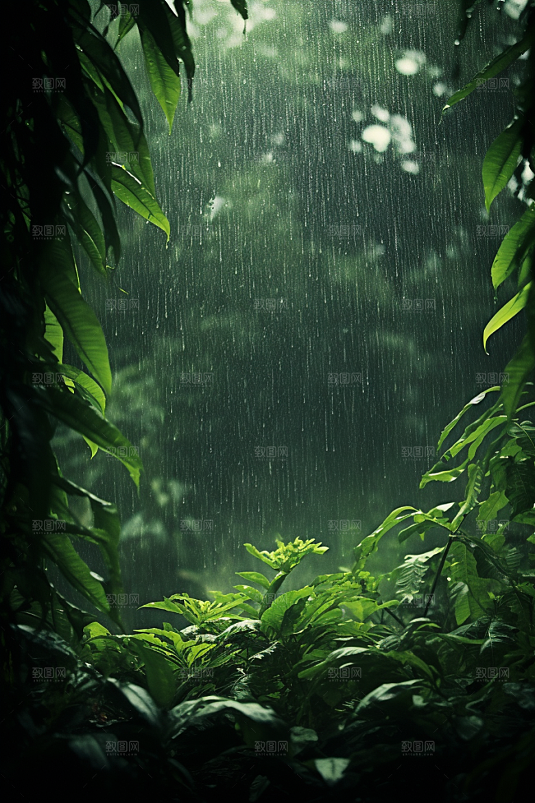 暴雨大雨环境摄影图