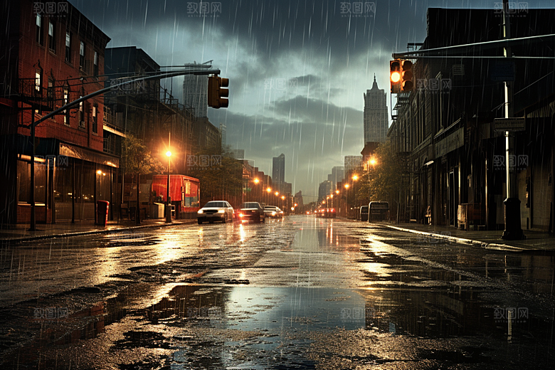 暴雨雨天高清摄影图