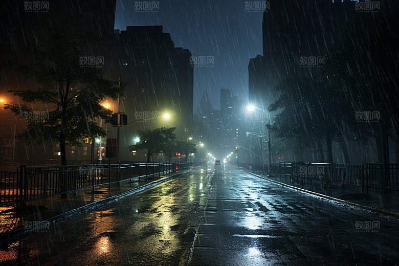 暴雨高清雨天摄影图