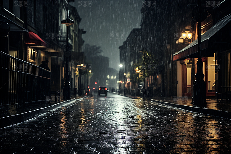 暴雨安静室外摄影图