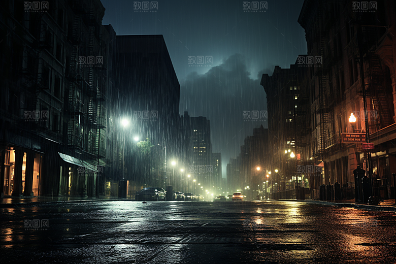 暴雨下雨环境摄影图