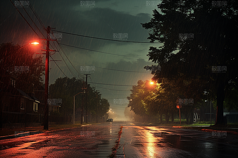 暴雨大雨室外摄影图