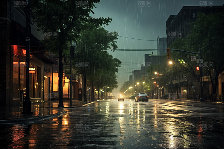 暴雨大雨安静摄影图