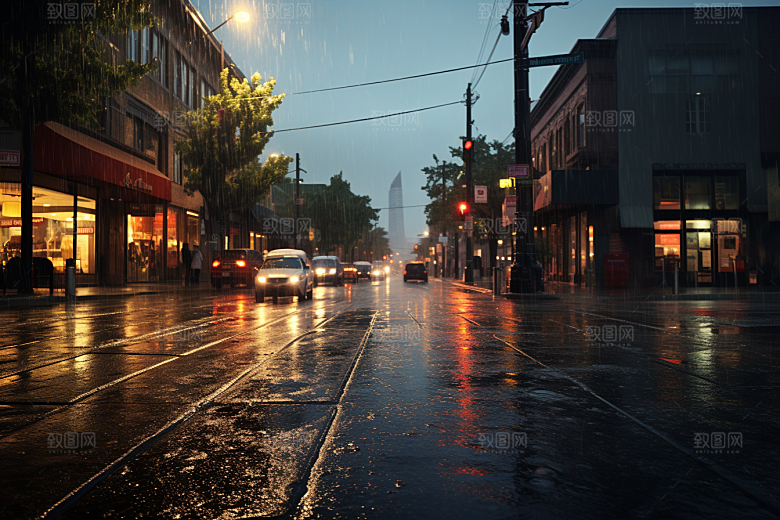 暴雨环境大雨摄影图
