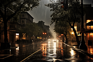 暴雨室外下雨摄影图