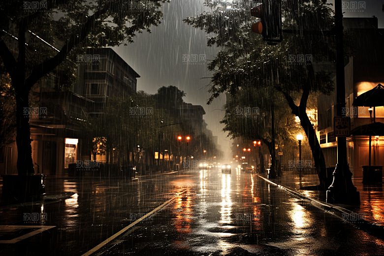 暴雨室外下雨摄影图