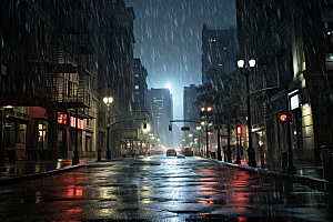 暴雨户外大雨摄影图