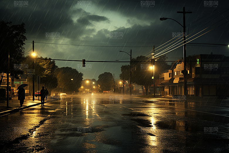 暴雨户外室外摄影图