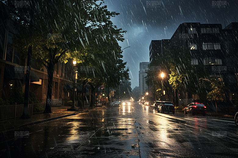 暴雨雨天雨夜摄影图