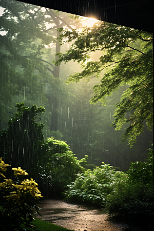 暴雨大雨雨天摄影图