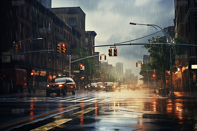 暴雨下雨环境摄影图