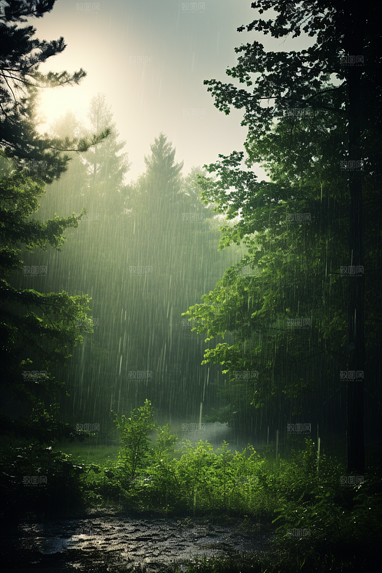 暴雨大雨环境摄影图
