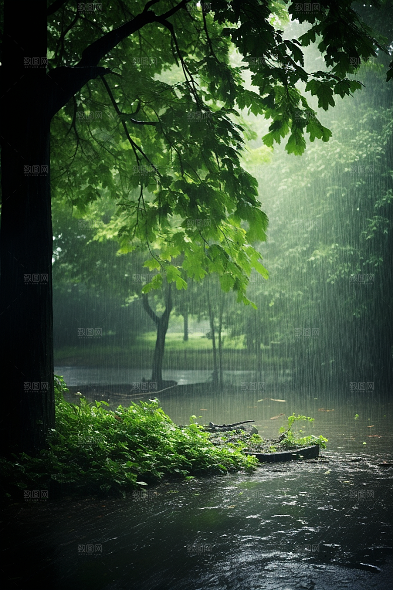暴雨室外大雨摄影图