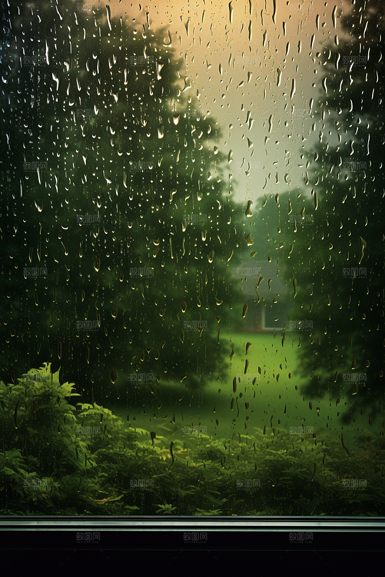 暴雨雨夜室外摄影图