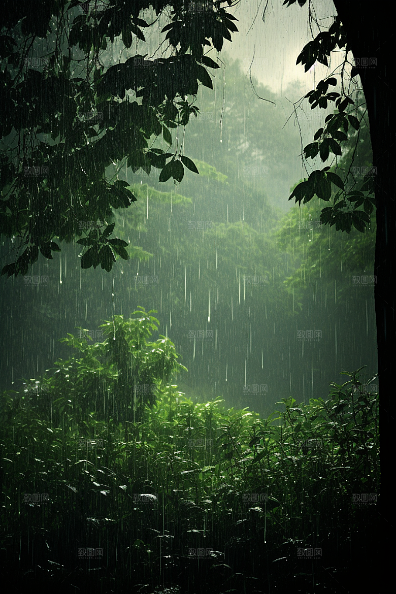 暴雨大雨环境摄影图