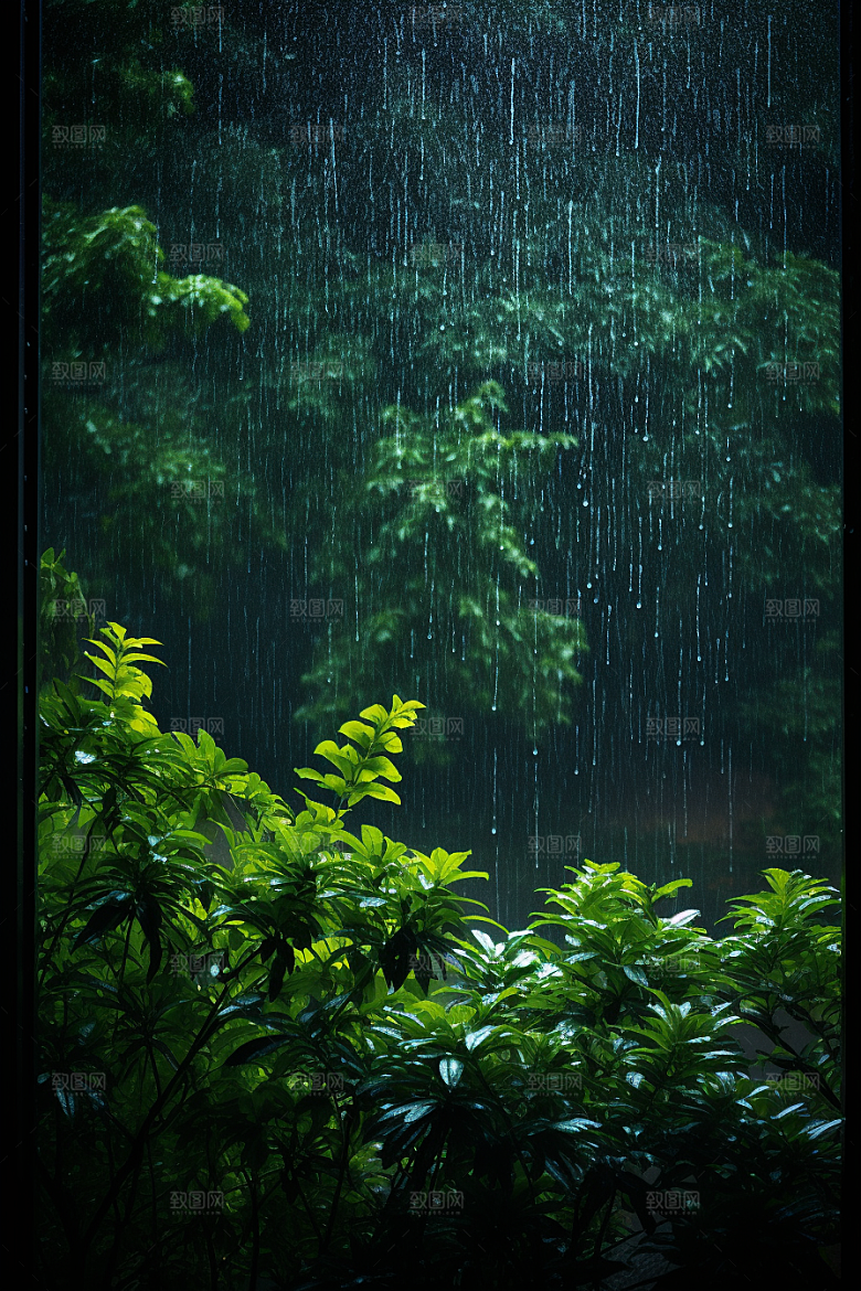 暴雨大雨雨天摄影图