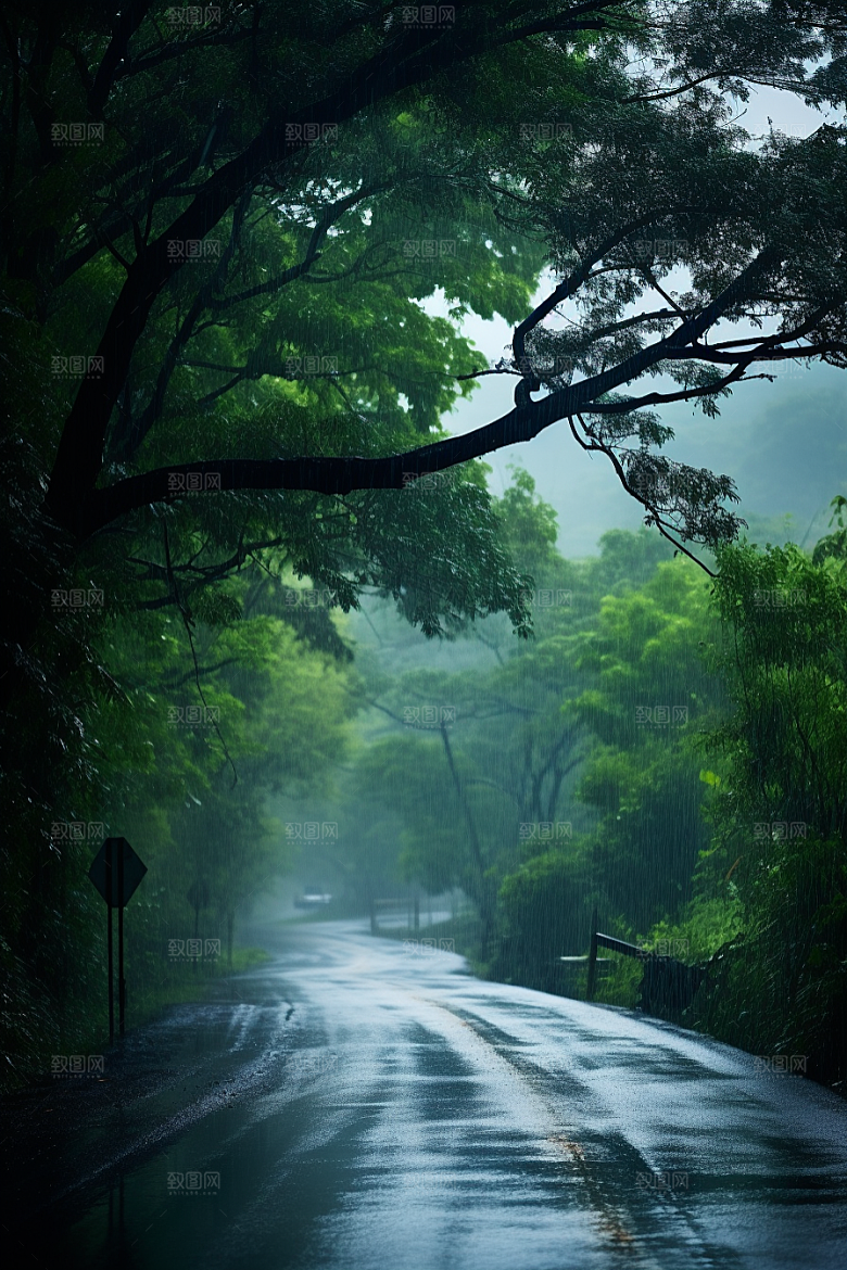 暴雨安静雨天摄影图