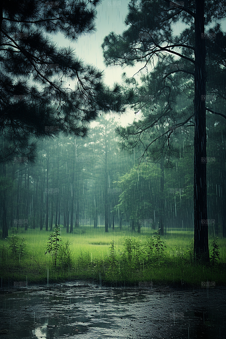 暴雨大雨雨天摄影图