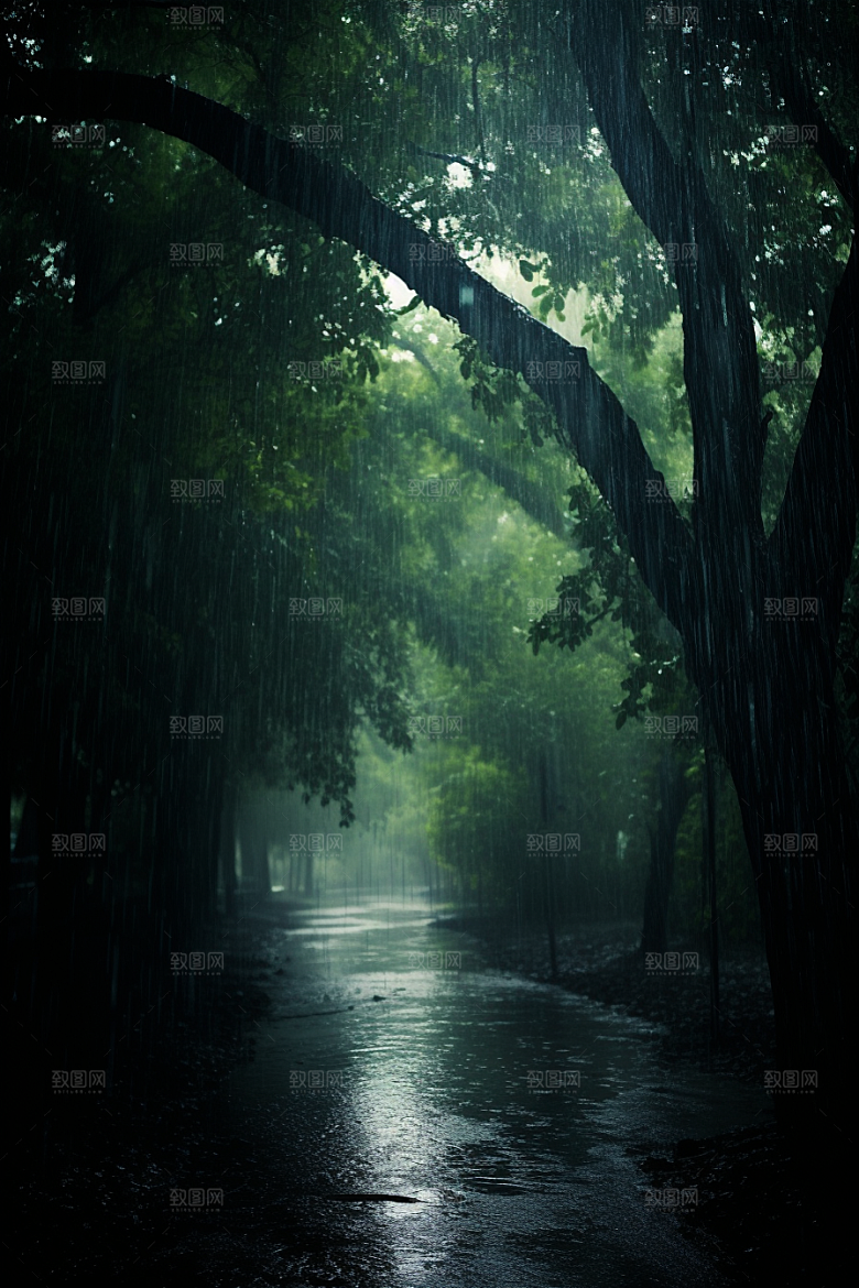 暴雨雨天室外摄影图
