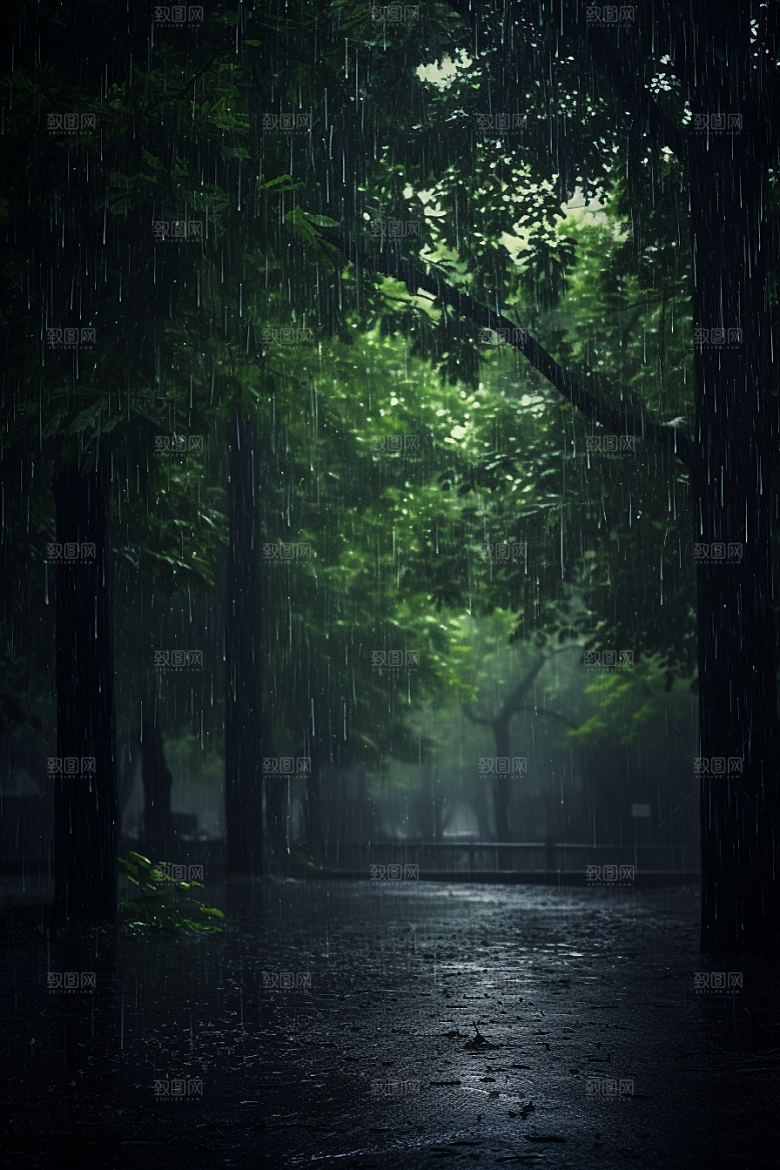 暴雨下雨安静摄影图