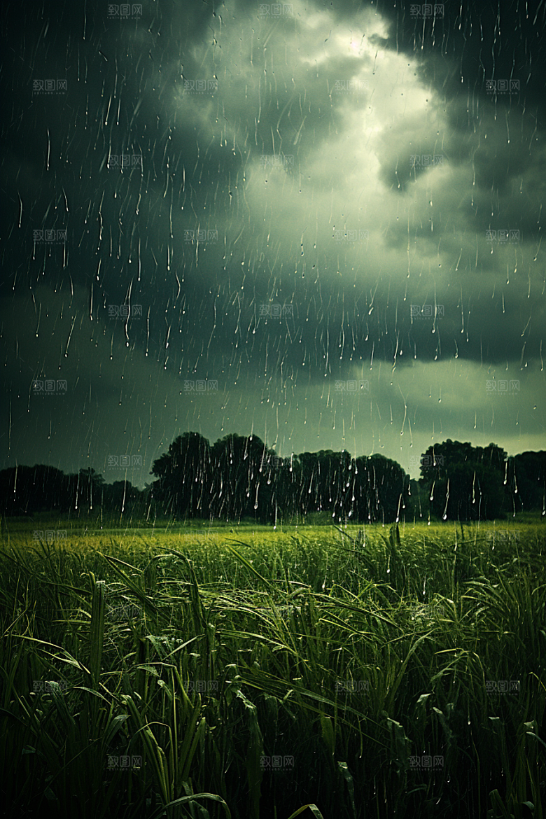 暴雨自然雨夜摄影图