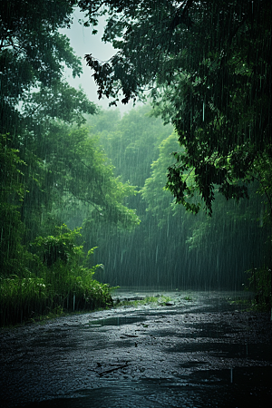 暴雨雨天室外摄影图